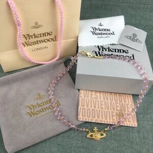 NWT Vivienne Westwood pink& Gold Choker necklaces